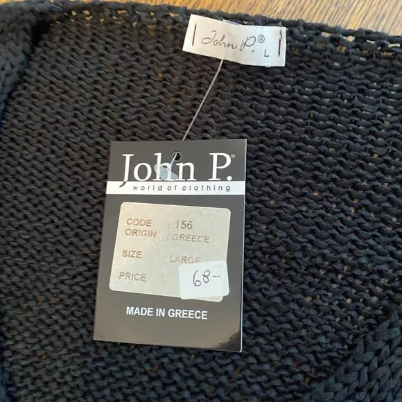 (3) John P. cardigan sweater & pullover L womens NWT Greece tan pink black - Picture 9 of 12